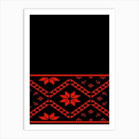 Red And Black Seamless Pattern Art Print