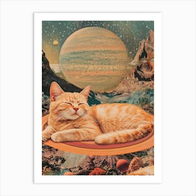 Cat On A Planet Art Print