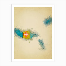 Madeira Flag Vintage Art Print