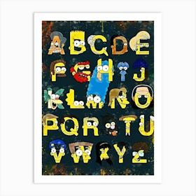 Simpsons Alphabet Art Print