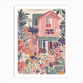 Pink beach House Art Print