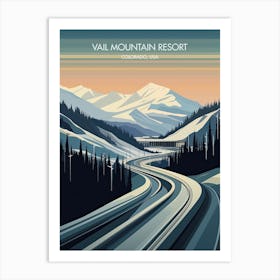 Poster Of Vail Mountain Resort   Colorado, Usa, Ski Resort Illustration 1 Art Print