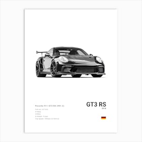 Porsche 911 Gt3 Rs Car 1 Art Print