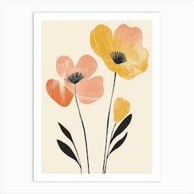 Portland Flower Market Boho Minimalist Style 1 Art Print