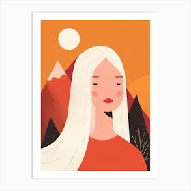 Girl With White Hair 1 Art Print