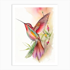 Allen S Hummingbird Cute Neon 1 Art Print