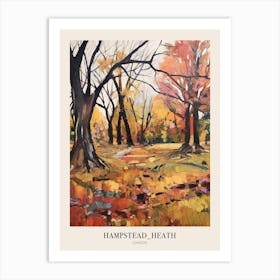 Autumn City Park Painting Hampstead Heath Park London 2 Poster Art Print