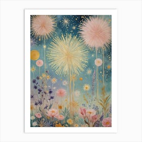 Fireworks and Flowers Art Print