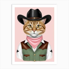 Cowboy Cat 3 Art Print