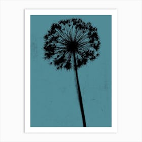 Teal black single allium Art Print