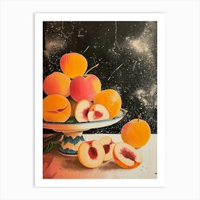 Art Deco Peaches Still Life Art Print