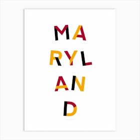 Maryland State Flag Colours Art Print