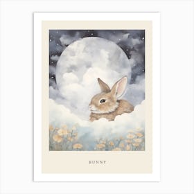 Sleeping Baby Bunny 3 Nursery Poster Art Print