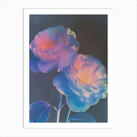 Iridescent Flower Camellia 1 Art Print