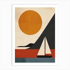 Sailboat In The Sun, Scandinavian Simplicity Art Print