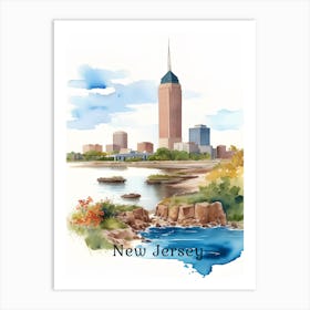 New Jersey Skyline 3 Art Print