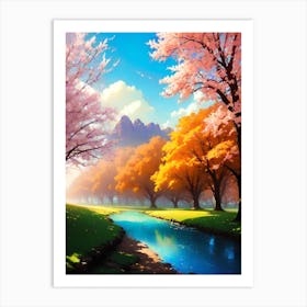 Sakura Trees 7 Art Print