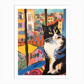 Painting Of A Cat In Istanbul Turkey 1 Art Print