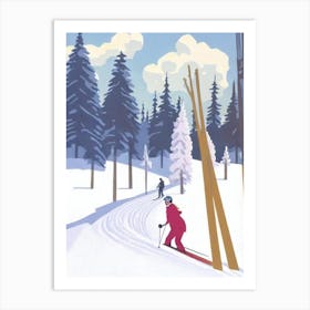 Les Arcs, France Glamour Ski Skiing Poster Art Print