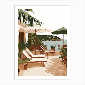 Illustration Of A Beach Art Print