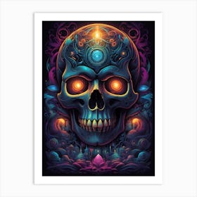 Skull Psychedelic Art Print