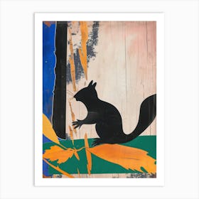 Squirrel 2 Cut Out Collage Art Print