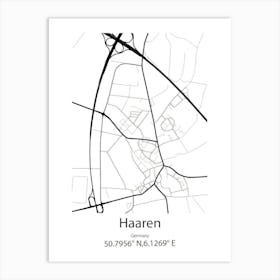 Haaren,Germany Minimalist Map Art Print