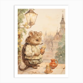 Storybook Animal Watercolour Hedgehog 1 Art Print