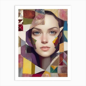 Collage of Portrait Of A Woman Art Print