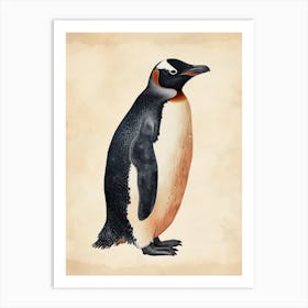 Adlie Penguin Cooper Bay Vintage Botanical Painting 1 Art Print