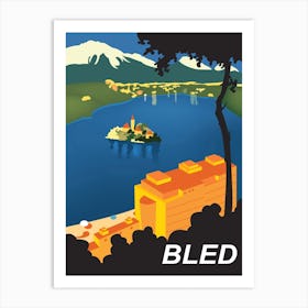 Bled, Aerial View on the Lake, Slovenia Art Print