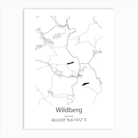 Wildberg,Germany Minimalist Map Art Print