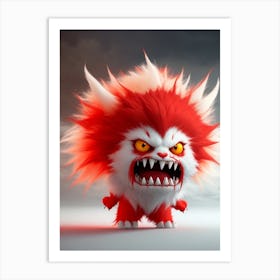 Red And White Monster Art Print