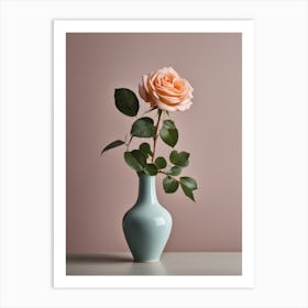 A Vase Of Pink Roses 6 Art Print