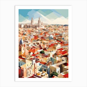 Seville, Spain, Geometric Illustration 3 Art Print