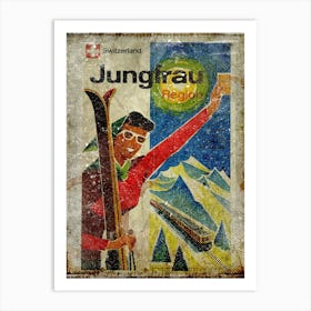 Vintage Travel Poster ― Jungfrau Switzerland 1 Art Print