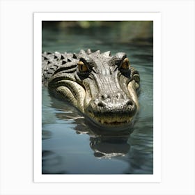 Alligator in Water Relaxing Wildlife Animal Art Print