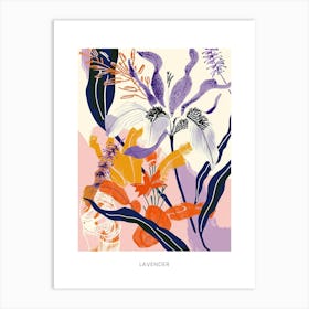 Colourful Flower Illustration Poster Lavender 2 Art Print