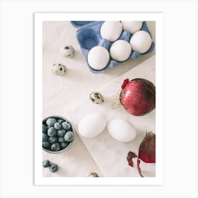 Blueberries And Eggs 1 Art Print