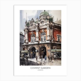 Covent Garden 3 Watercolour Travel Poster Art Print