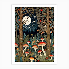 William Morris Mushrooms In The Forest 3 Art Print