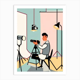 Photographer In Studio Art Print