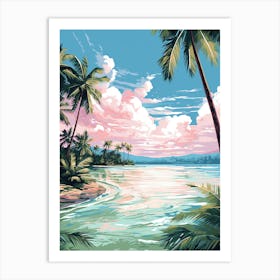 A Canvas Painting Of Matira Beach, Bora Bora 3 Art Print