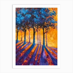 Trees At Sunset 2 Art Print