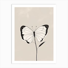 Butterfly Line Art Abstract 4 Art Print