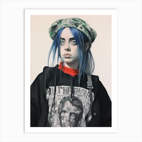 Billie Eilish Fashion Drawing Art Print