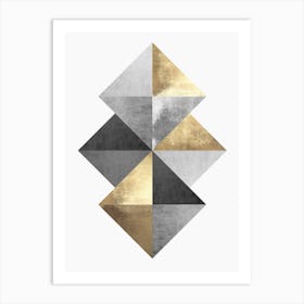 Gold and metal circles 5 Art Print