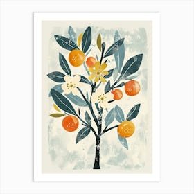 Orange Tree Flat Illustration 3 Art Print