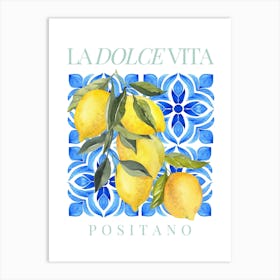 Lemon Amalfi Coast Tile Print Art Print