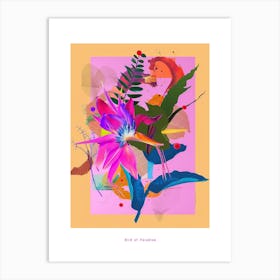 Bird Of Paradise 2 Neon Flower Collage Poster Art Print